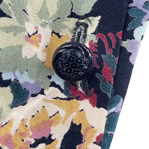 VTG 80s Puff Sleeve Floral Button Up Maxi Dress Sz 16 Cottage Shoulder Pads Boho - Picture 5 of 11